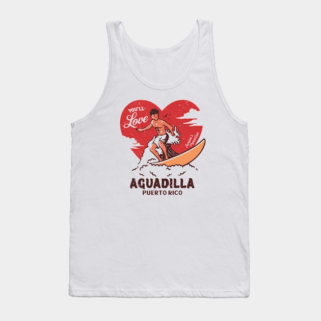 Vintage Surfing You'll Love Aguadilla, Puerto Rico // Retro Surfer's Paradise Tank Top by Now Boarding